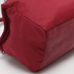 Pre Owned Givenchy Pandora Medium Burgundy Nylon Box Shoulder Bag