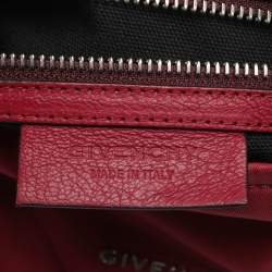 Pre Owned Givenchy Pandora Medium Burgundy Nylon Box Shoulder Bag