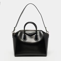 مملوكة مسبقًا حقيبة ساتشيل جيفنشي انتيغونا جلد أسود وسط