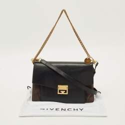 مملوكة مسبقًا Givenchy GV3 Medium Black/Dark Beige Leather and Suede Shoulder Bag