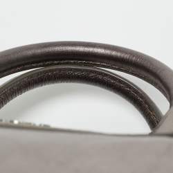 مملوكة مسبقًا Givenchy Metallic Dark Grey Leather Zip Duffle Bag