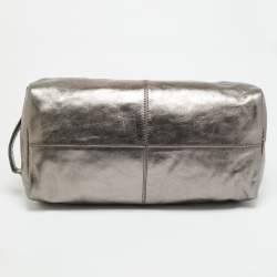 مملوكة مسبقًا Givenchy Metallic Dark Grey Leather Zip Duffle Bag