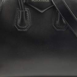 Pre Owned حقيبة كتف جيفنشي أنتجونا جلد سوداء صغيرة