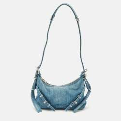 Pre Owned Givenchy Moyou Mini Light Blue Denim Hobo