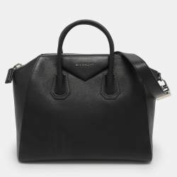 Pre Owned Givenchy Antigona Medium Black Leather Satchel