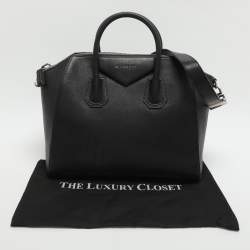 Pre Owned Givenchy Antigona Medium Black Leather Satchel