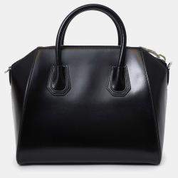 Pre Owned Givenchy Black Leather Small Antigona Top Handle With Strap