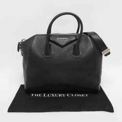 Pre Owned Givenchy Antigona Medium Black Leather Satchel