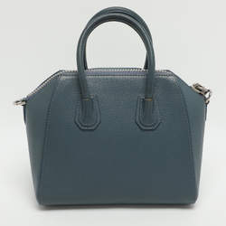 Pre Owned Givenchy Antigona Mini Blue Leather Satchel