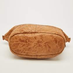 Pre Owned Givenchy Nightingale Medium Brown Textured Leather Bag