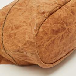 Pre Owned Givenchy Nightingale Medium Brown Textured Leather Bag