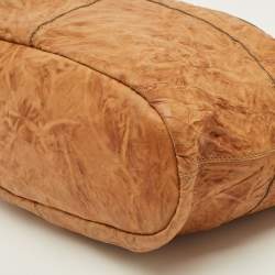 Pre Owned Givenchy Nightingale Medium Brown Textured Leather Bag