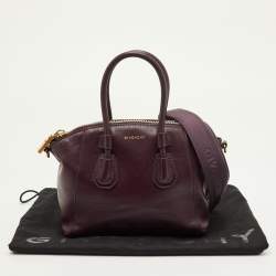 Pre Owned Givenchy Antigona Mini Dark Burgundy Leather Satchel