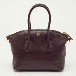 Pre Owned Givenchy Antigona Mini Dark Burgundy Leather Satchel