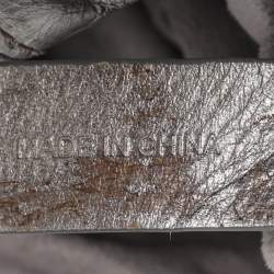 Pre Owned Givenchy Monogram Embossed Silver Leather Hobo