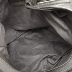 Pre Owned Givenchy Monogram Embossed Silver Leather Hobo