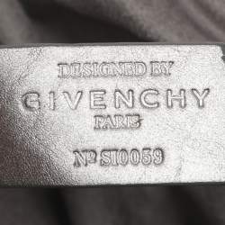 Pre Owned Givenchy Monogram Embossed Silver Leather Hobo