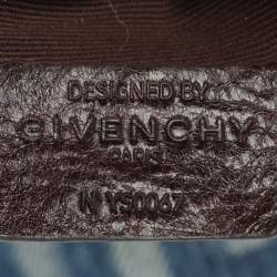 Pre Owned Givenchy Blue Monogram Denim and Leather Shoulder Bag