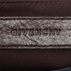 Pre Owned Givenchy Blue Monogram Denim and Leather Shoulder Bag