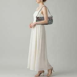 Pre Owned Givenchy Blue Monogram Denim and Leather Shoulder Bag