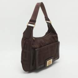 مملوكة مسبقًا حقيبة جيفنشي كانفاس بني مونوجرامي وجلد