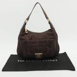 مملوكة مسبقًا حقيبة جيفنشي كانفاس بني مونوجرامي وجلد