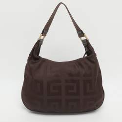 مملوكة مسبقًا حقيبة جيفنشي كانفاس بني مونوجرامي وجلد