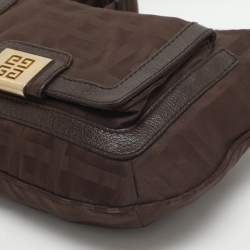 مملوكة مسبقًا حقيبة جيفنشي كانفاس بني مونوجرامي وجلد