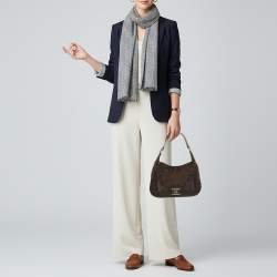 مملوكة مسبقًا حقيبة جيفنشي كانفاس بني مونوجرامي وجلد