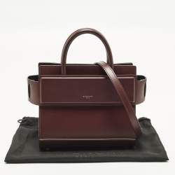 مملوكة مسبقًا حقيبة يد جيفنشي هورايزن صغيرة جلد بورغندي