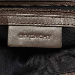 Pre Owned Givenchy Brown Jacquard Fabric and Leather Hobo