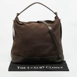Pre Owned Givenchy Brown Jacquard Fabric and Leather Hobo