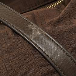 Pre Owned Givenchy Brown Jacquard Fabric and Leather Hobo