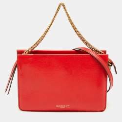 Pre Owned Givenchy Cross 3 Red Leather and Suede Shoulder Bag