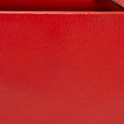 Pre Owned Givenchy Cross 3 Red Leather and Suede Shoulder Bag