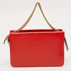 Pre Owned Givenchy Cross 3 Red Leather and Suede Shoulder Bag