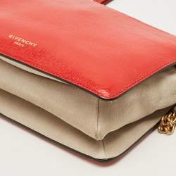 Pre Owned Givenchy Cross 3 Red Leather and Suede Shoulder Bag