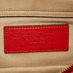 Pre Owned Givenchy Cross 3 Red Leather and Suede Shoulder Bag