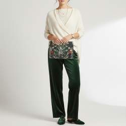 مملوكة مسبقًا Givenchy Fighter Plane and Stars-Print Canvas Clutch