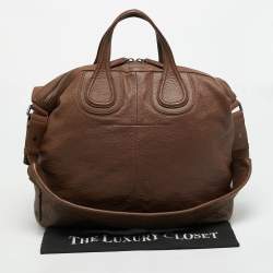 Pre Owned حقيبة جيفنشي نايتنغيل كبيرة جلد بنية ساتشيل