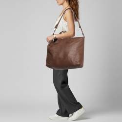 Pre Owned حقيبة جيفنشي نايتنغيل كبيرة جلد بنية ساتشيل