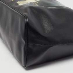 Pre Owned Givenchy Antigona Bambi Print Large Black Coated Canvas Shopper Tote