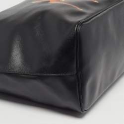 Pre Owned Givenchy Antigona Bambi Print Large Black Coated Canvas Shopper Tote