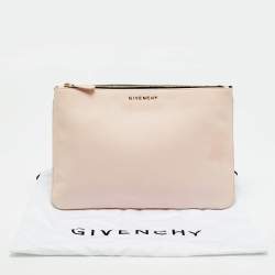 Pre Owned Givenchy Pink/Black Leather Zip Pouch