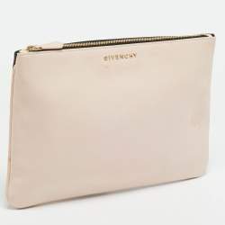 Pre Owned Givenchy Pink/Black Leather Zip Pouch