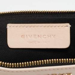 Pre Owned Givenchy Pink/Black Leather Zip Pouch