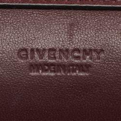 Pre Owned Givenchy GV3 Burgundy Suede and Leather Wallet On Chain