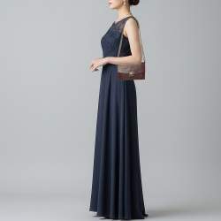 Pre Owned Givenchy GV3 Burgundy Suede and Leather Wallet On Chain