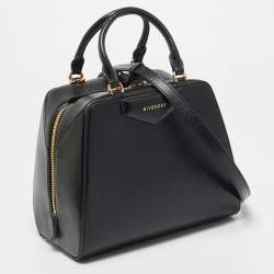 Pre Owned Givenchy Antigona Cube Mini Black Leather Satchel