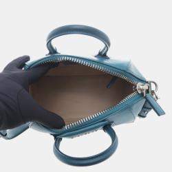 Pre Owned Givenchy Oil Blue Sugar Goatskin Leather Small Antigona Bag